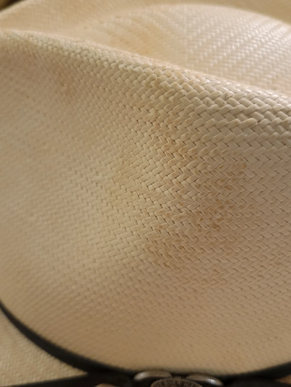 Beaver Hats 6X Shantung Straw Western Hat with Black Band - Cream 6 3/4